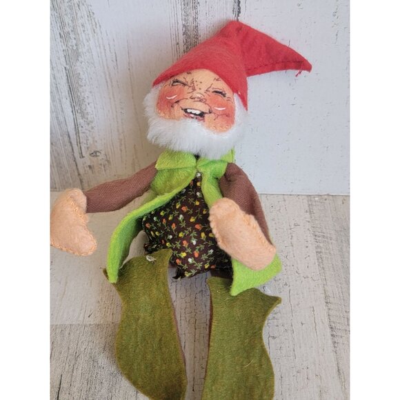 vintage Annalee 1963 elf vest gnome green red Xmas collectible - Picture 3 of 6